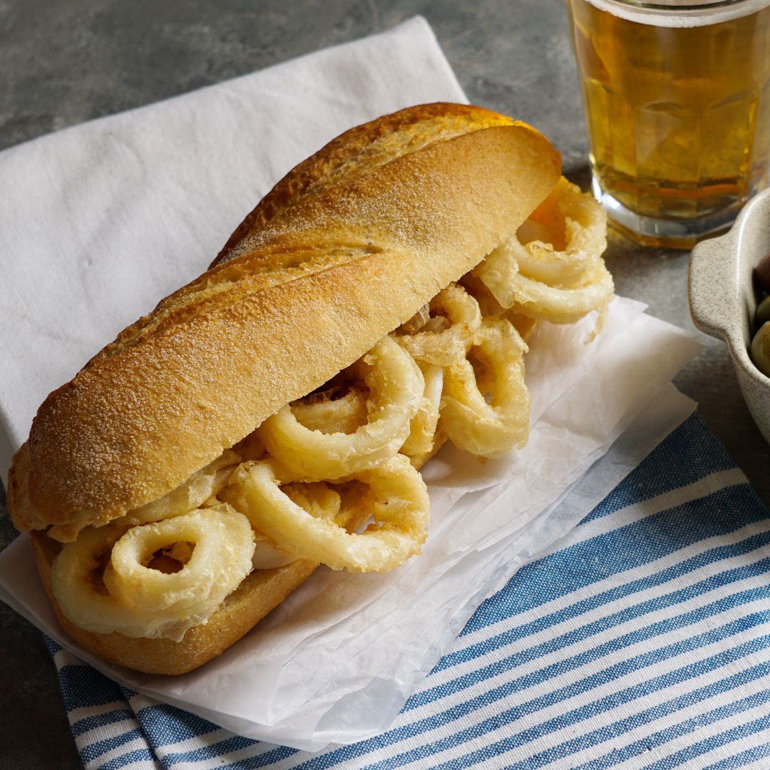 Tintenfisch-Sandwich in Madrid