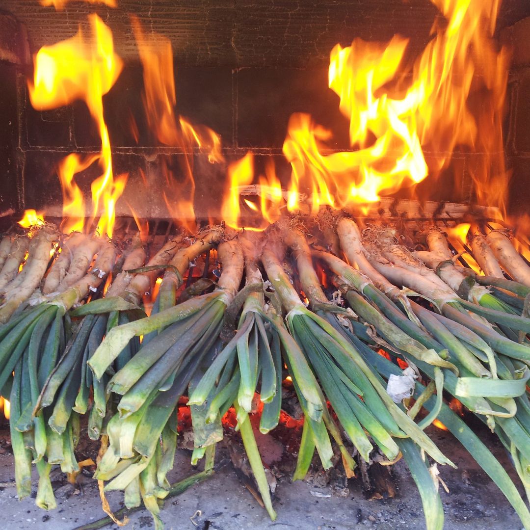 Calçots, comida típica de Barcelona