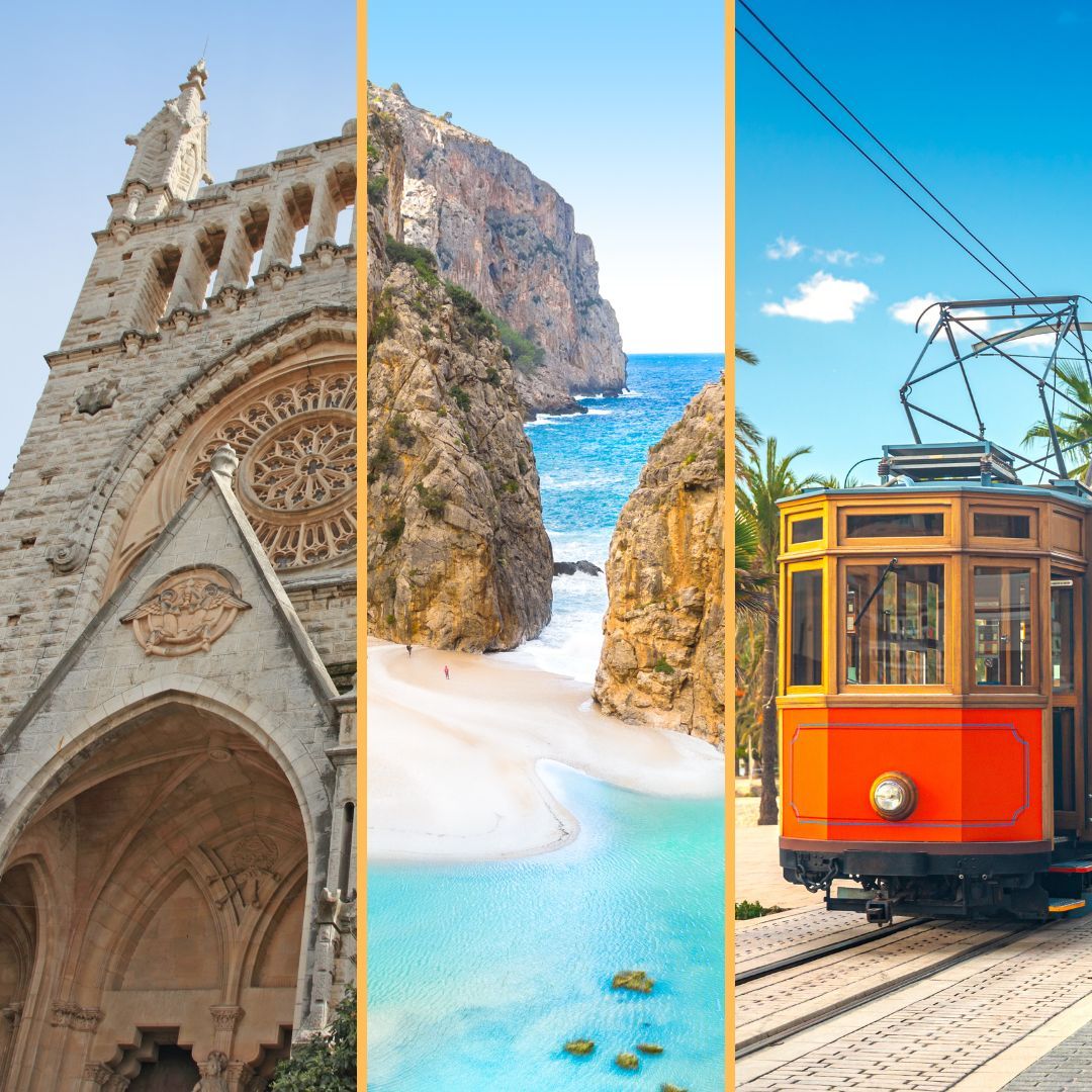 Soller, Sa Calobra, Straßenbahn in Port de Soller, Mallorca, Spanien